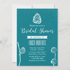 Rustikales Forest Pine Cone Elegantes Brautparty Einladung