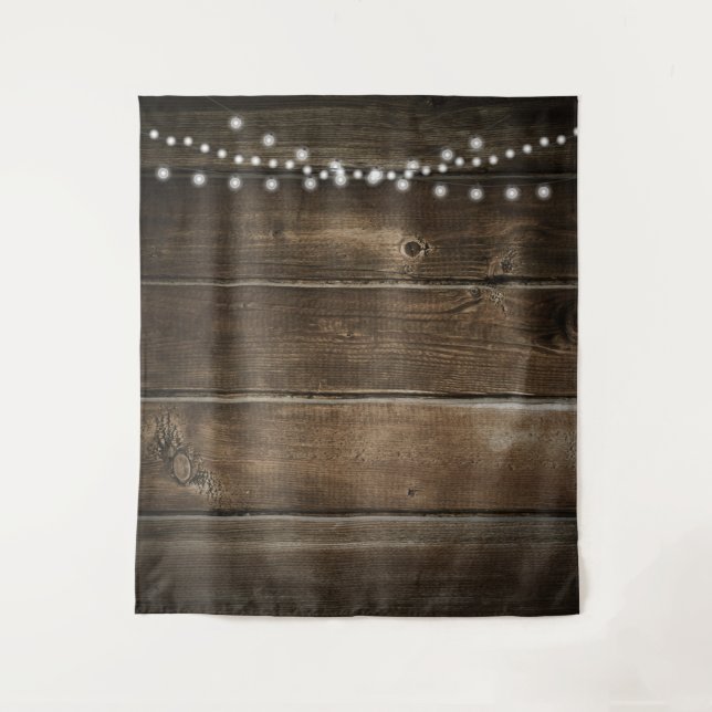 Rustikales Foto aus Holz - Hintergrund für Hochzei Wandteppich (Vorderseite)