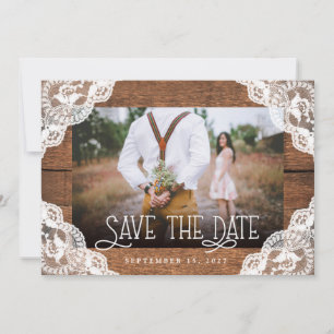 Rustikales Foto aus Holz und Leuchten Save the Dat Save The Date