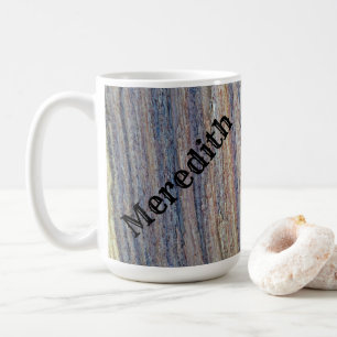 Rustikales Foto aus Holzkörnern Kaffeetasse