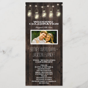 Rustikales Foto Barn Wood Mason Jar Hochzeitsprogr Programm