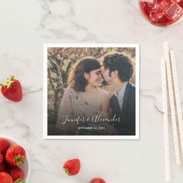 Rustikales Foto boho Hochzeit Serviette (Beispiel)