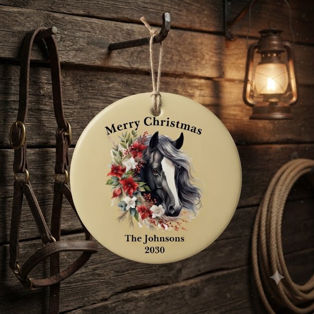 Rustikales Foto Christimas Keramik Ornament (Von Creator hochgeladen)