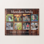 Rustikales Foto-Collage mit Monogramm 8 Fotos<br><div class="desc">Familiäre Foto Collage von 8 Fotos mit Monogramm Puzzle. Sie können es personalisieren und Ihre schönsten Fotos und Namen und Text hinzufügen. Großer Spaß !</div>
