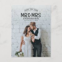Rustikales Foto danke Ihnen Hochzeitsankündigung