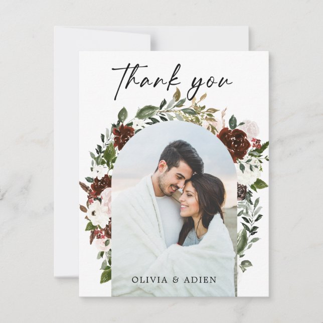 Rustikales Foto Dankeskarte (Vorderseite)