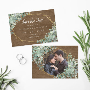 Rustikales Foto Eukalyptus Greenery Save The Date