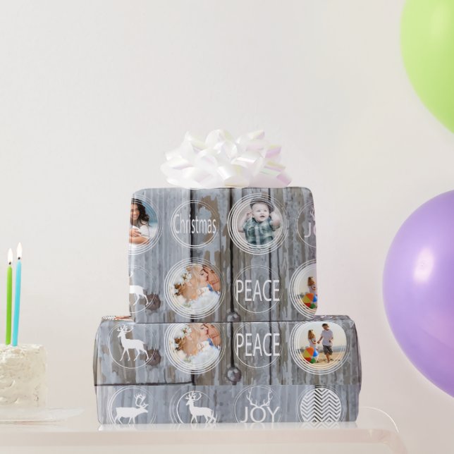 Rustikales Foto für die Weihnachtszeit im Barnholz Geschenkpapier (Partygeschenke)