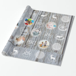 Rustikales Foto für die Weihnachtszeit im Barnholz Geschenkpapier