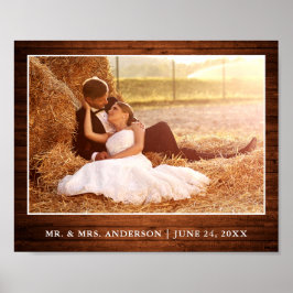 Rustikales Foto für Hochzeiten im Holzstil Poster