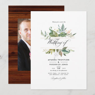 Rustikales Foto für Hochzeiten in Holz Einladung