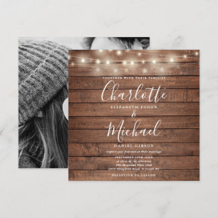 Rustikales Foto für Holzschnitte Einladung