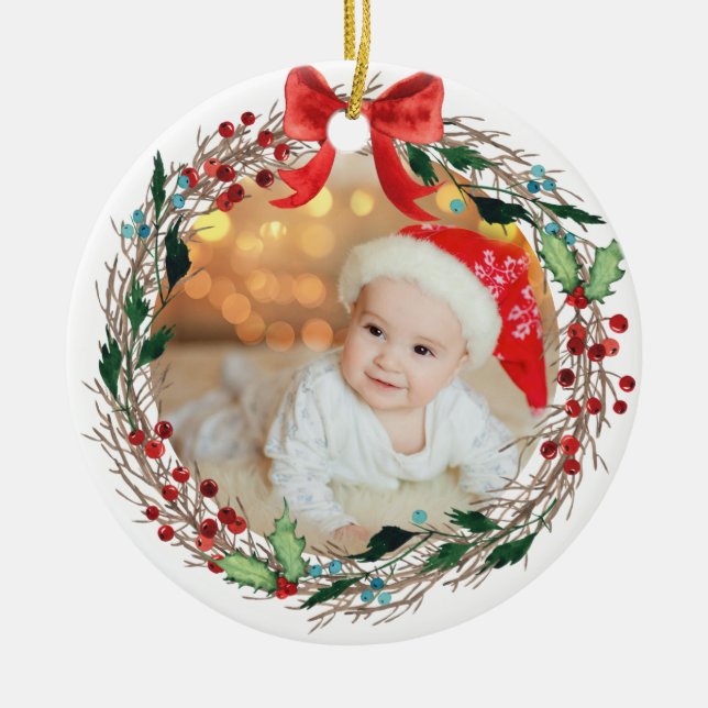 Rustikales Foto für Kränze Keramik Ornament (Vorne)