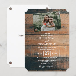 Rustikales Foto Hochzeitseinladungen Einladung