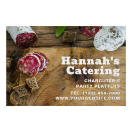 Rustikales Foto Holzpappe Charcuterie Catering Poster