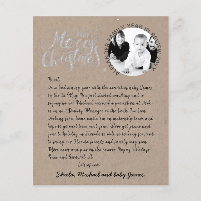 Rustikales Foto Jahr, Vintag handschriftlich zu üb (Vorderseite)