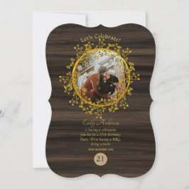 Rustikales FOTO JEDE VERANSTALTUNG Gold Wreath Woo Einladung