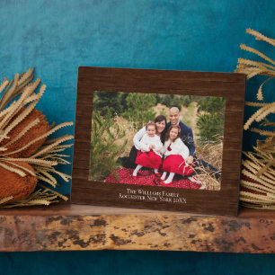 Rustikales Foto mit Personalisiertem Holznamen 8x1 Fotoplatte
