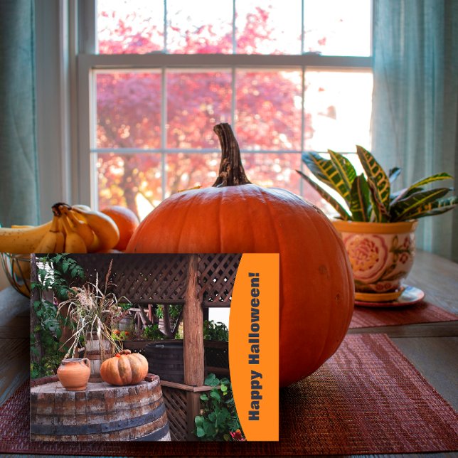 Rustikales Foto Orangenkürbis Urlaub Postkarte (Von Creator hochgeladen)