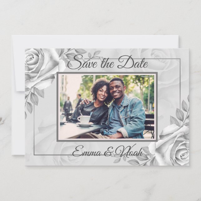 Rustikales Foto-Template für die Rose Save the Dat Save The Date (Vorderseite)