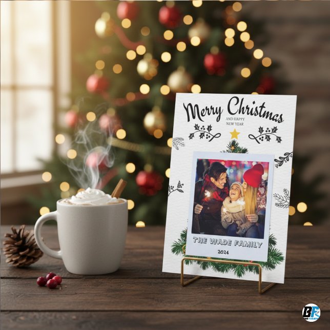 Rustikales Foto Weihnachtsbaumfarm Feiertagskarte (Von Creator hochgeladen)