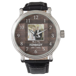 Rustikales Foto zum Hochzeitsfeiern Armbanduhr