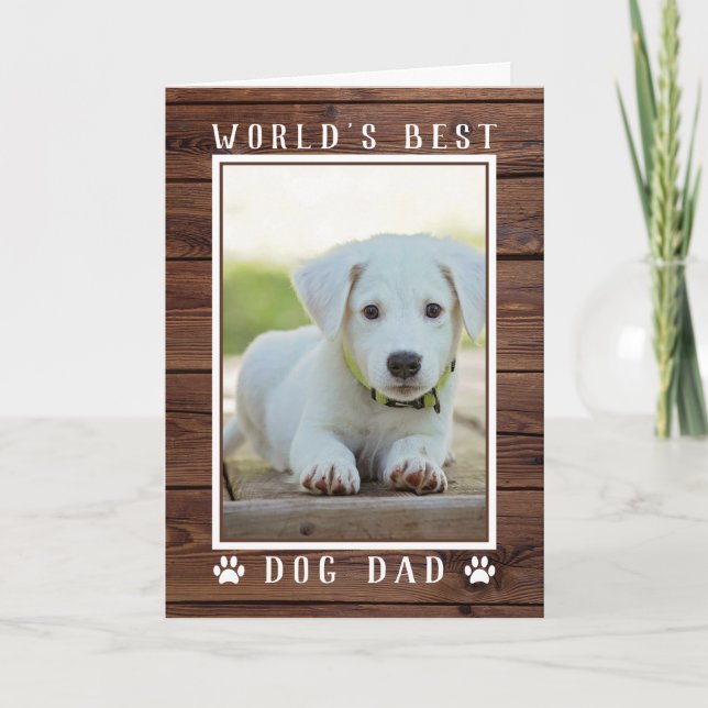 Rustikales Foto zum Vater der besten Hunde Karte (Vorderseite)