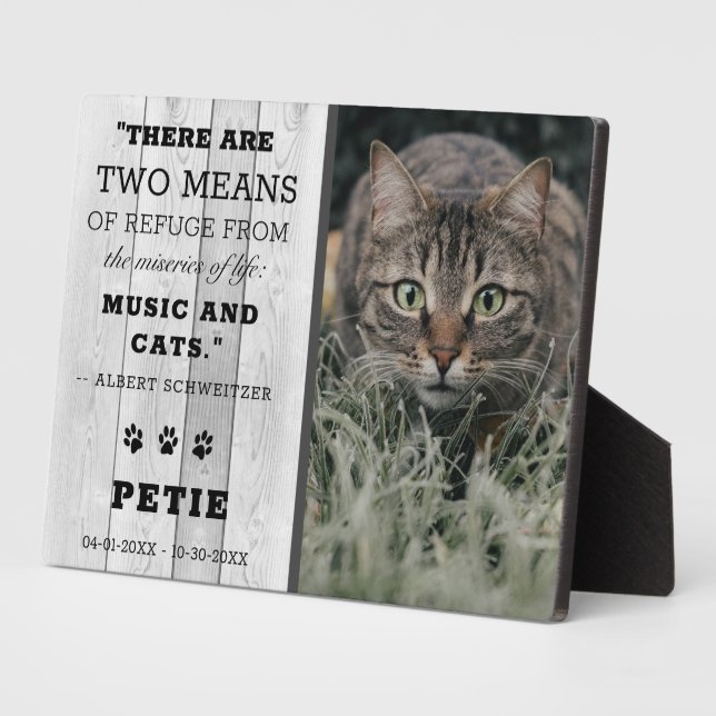 Rustikales Foto zur Katzen-Gedenkstätte Fotoplatte (Seite)