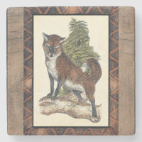 Rustikales Fox Stepping auf einem Baumstamm