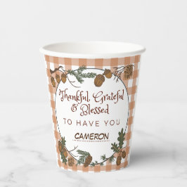 Rustikales Friendsgiving Holiday Party Tableware Pappbecher