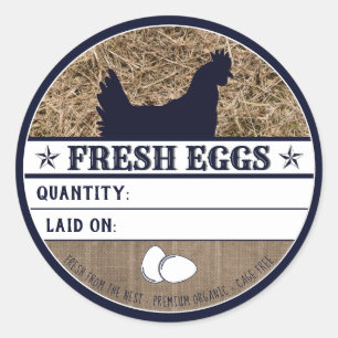 Rustikales frisches Huhn Eggs Runder Aufkleber