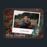 Rustikales frohes Weihnachtsfest - sofortiges Foto Magnet<br><div class="desc">Senden Sie ein paar Weihnachtsfreuden,  die das ganze Jahr über auf einem Kühlschrank oder Magnetfeld mit Ihrem frohen Weihnachts Rustic Instant Foto Magnet fortgesetzt werden können.</div>