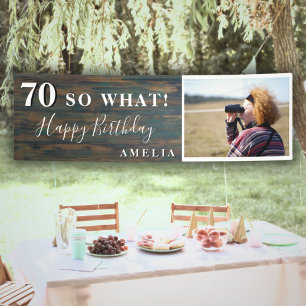 Rustikales Funny 70 So, was 70. Geburtstagsparty F Banner