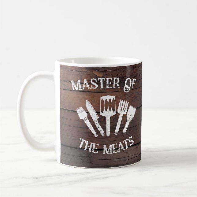 Rustikales Funny Cooking Geschenk Herren-Meister d Kaffeetasse (Links)