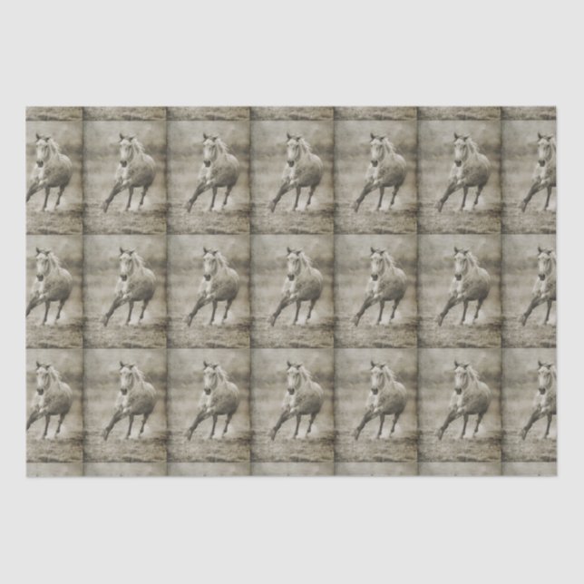 Rustikales Galloping Andalusisches Pferd Seidenpapier (Vorderseite)