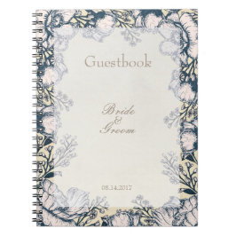 Rustikales Gästebuch für Vintage Blume Floral Wedd Notizblock