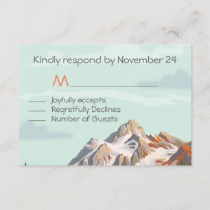 Rustikales Gebirgshochzeit UAWG RSVP Karte