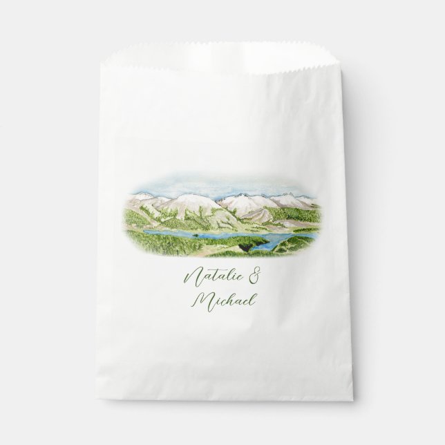 Rustikales Gebirgswasser Hochzeitsgeschenk-Tasche Geschenktütchen (Vorderseite)