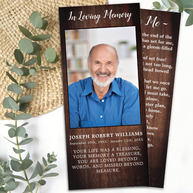 Rustikales Gedenkgedicht Foto Beerdigungskarte (Von Creator hochgeladen)