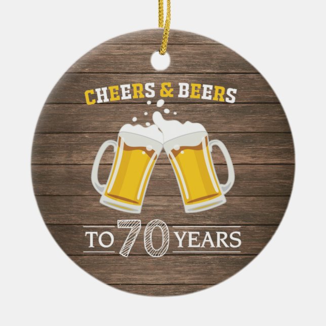 Rustikales Gejammer und Bier bis 70 Jahre Keramik Ornament (Vorne)