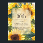 Rustikales Gelb-Sonnenblumen 30. Geburtstag Einladung<br><div class="desc">Rustikale,  gelbe und braune Sonnenblumen im Landhausstil mit schönen grünen Blätter 30. Geburtstag Party Einladung für Frauen. Kontaktieren Sie uns für Hilfe bei der Anpassung oder um passende Produkte anzufordern.</div>
