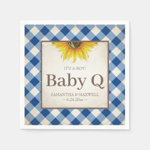Rustikales Gelbblütenbaby Q Serviette