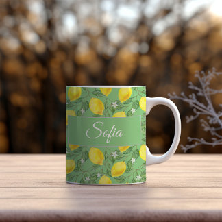 Rustikales gelbes Zitronengrün Kaffeetasse