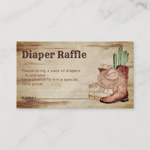 Rustikales Geschlecht enthüllt Windeln Raffle Baby Begleitkarte