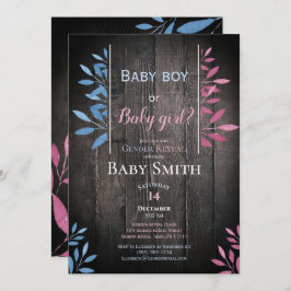 Rustikales Geschlecht zeigt Aquarellblumen Einladung