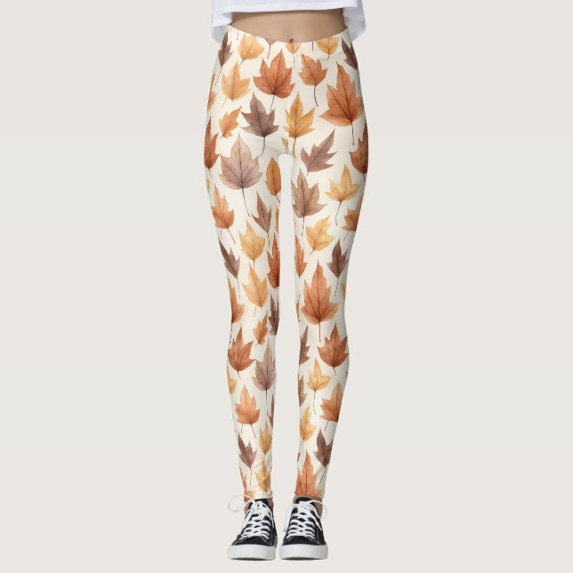 Rustikales, getrocknetes Ahornblatt Leggings (Vorderseite)