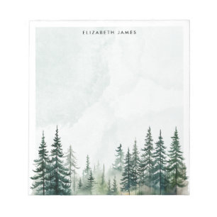 Rustikales Gewässer Foggy Pie Forest Personalisier Notizblock