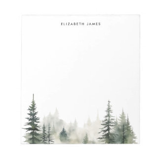 Rustikales Gewässer Foggy Pie Forest Personalisier Notizblock