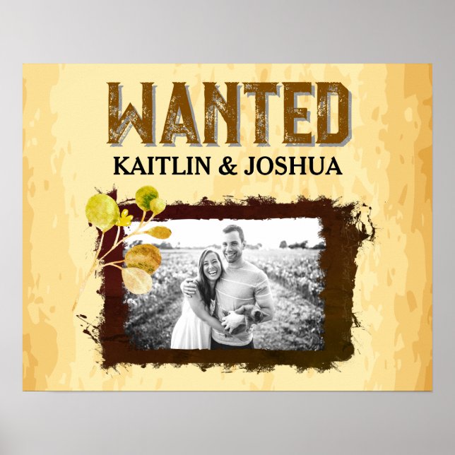 Rustikales GEWOLLT Foto 🤠 Western Hochzeit Poster (Vorne)