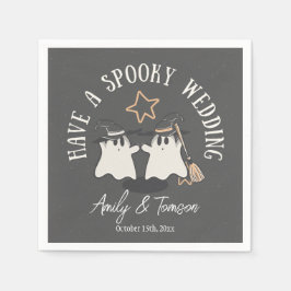 Rustikales Ghost Halloween Gewohnte Hochzeit Serviette
